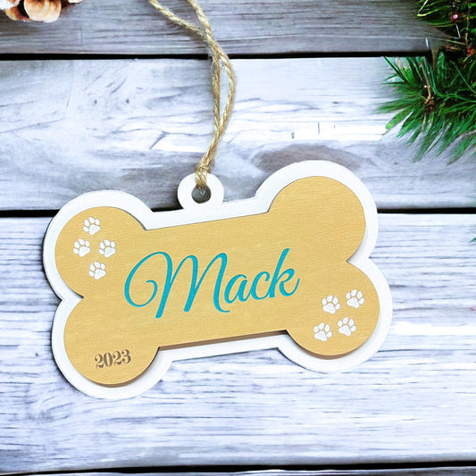 Personalized Dog Bone Ornament/Stocking Tag