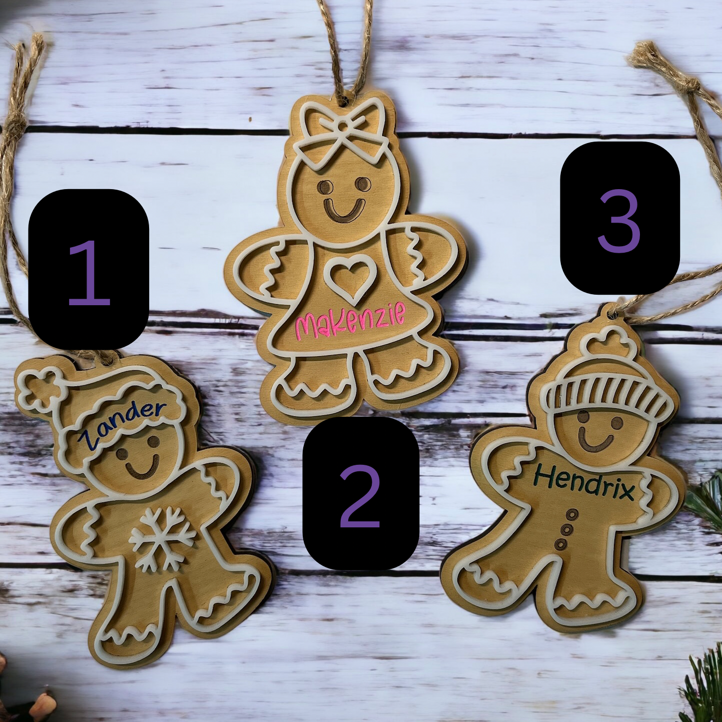 Personalized Gingerbread Person Ornament/Stocking Tag