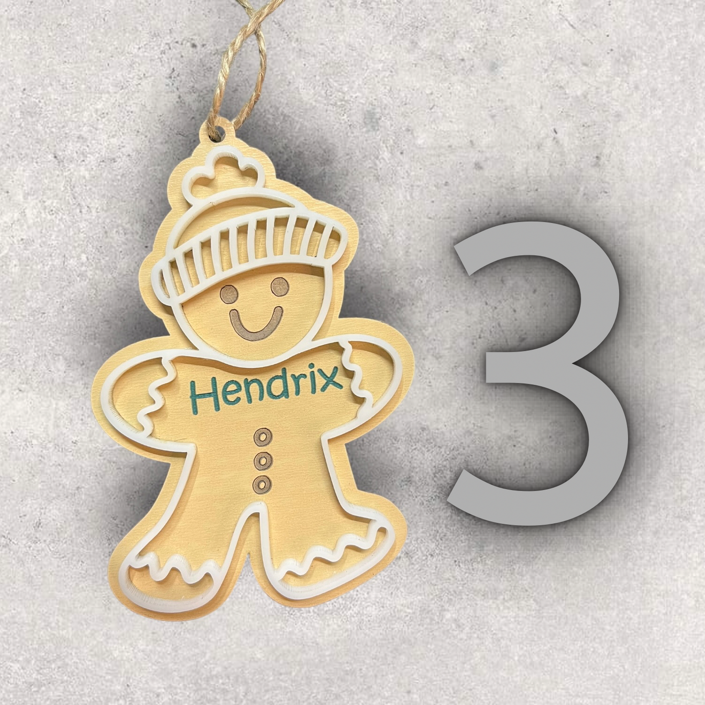 Personalized Gingerbread Person Ornament/Stocking Tag